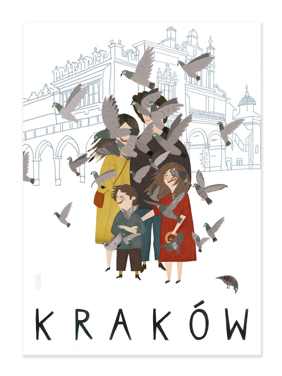 Pocztówka. Kraków Rynek. 105X145 Mm. Sylver Rocket Studio