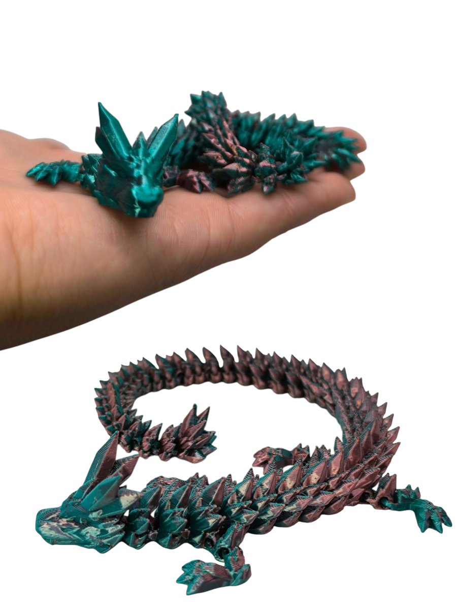 Smok Kryształowy Crystal Ruchomy Druk 3D Figurka 25 cm