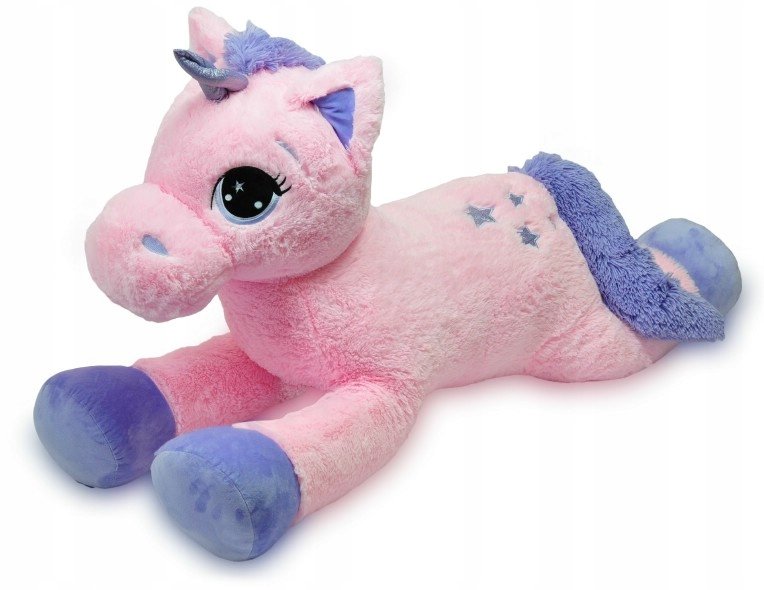 Maskotka Jednorożec Różowy Leżący Gigant XXL - 120cm