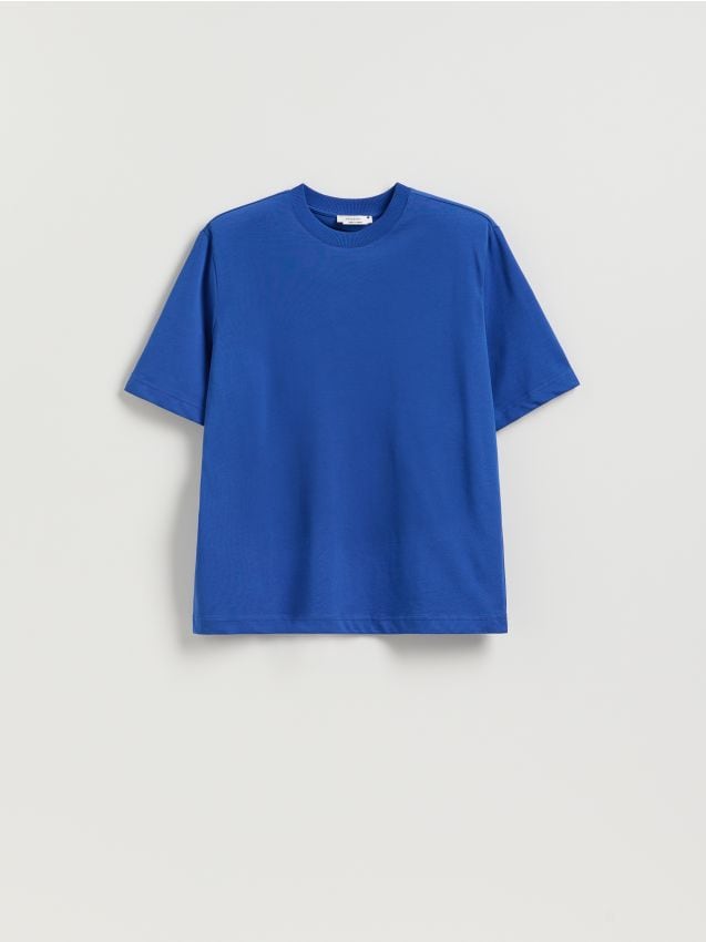 Reserved - Bawełniany t-shirt - niebieski