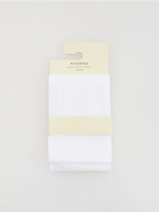 Reserved - Wzorzyste rajstopy z mikrofibry - biały