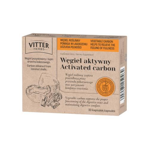 Vitter Herbs Węgiel aktywny, 30 kaps.
