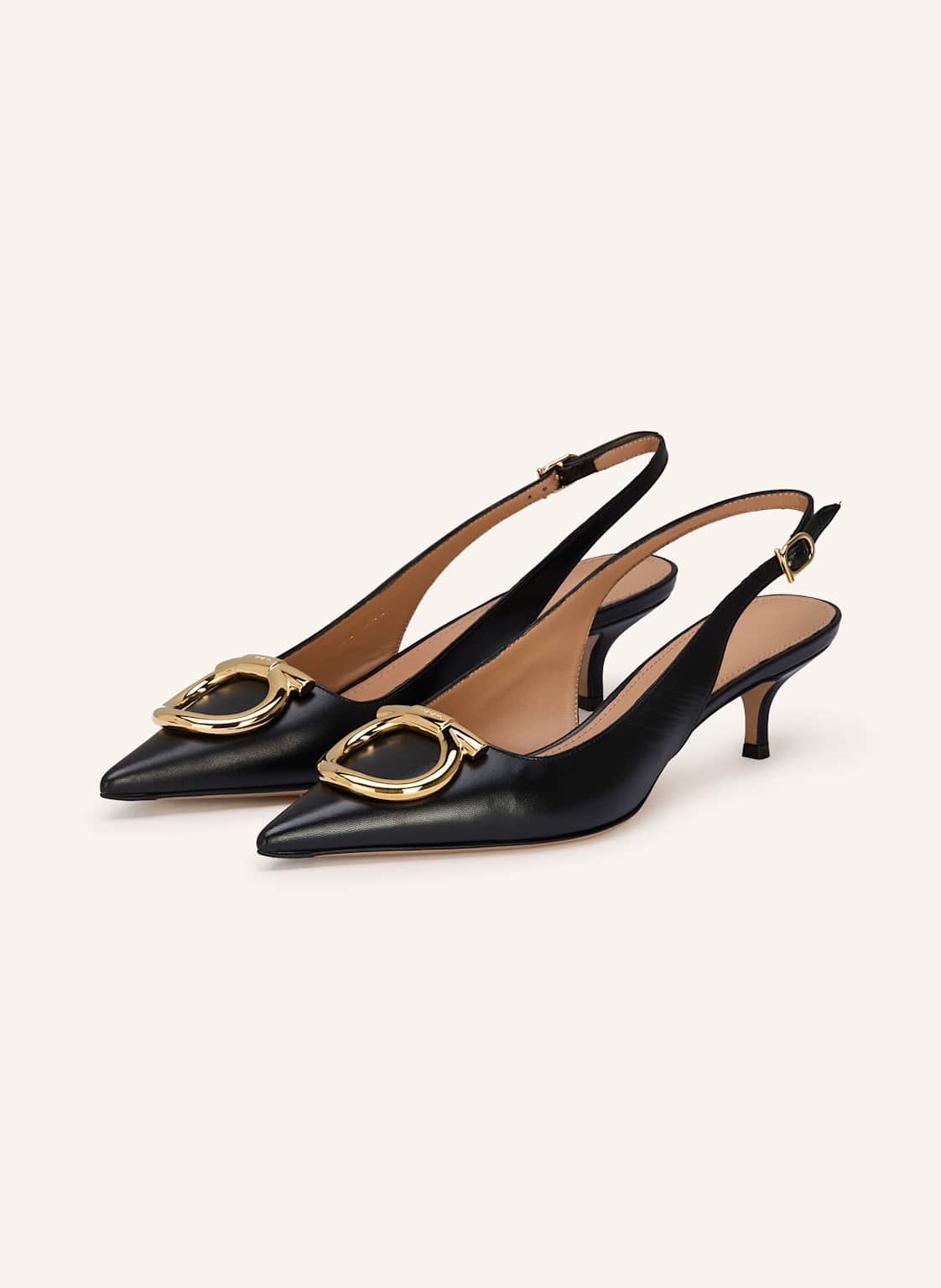 Ferragamo Czółenka Z Odkrytą Piętą Sara schwarz