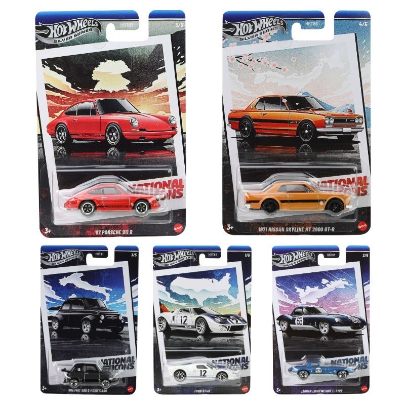 Zestaw Hot Wheels Premium Silver Series National Icons 5 Autek HRT81 JBY86 JBY87 JBY88 JBY89 JBY90