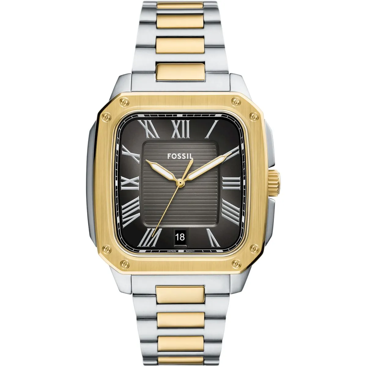 Fossil Crosby Zegarek Męski Srebrno-Złoty na bransolecie FS6123