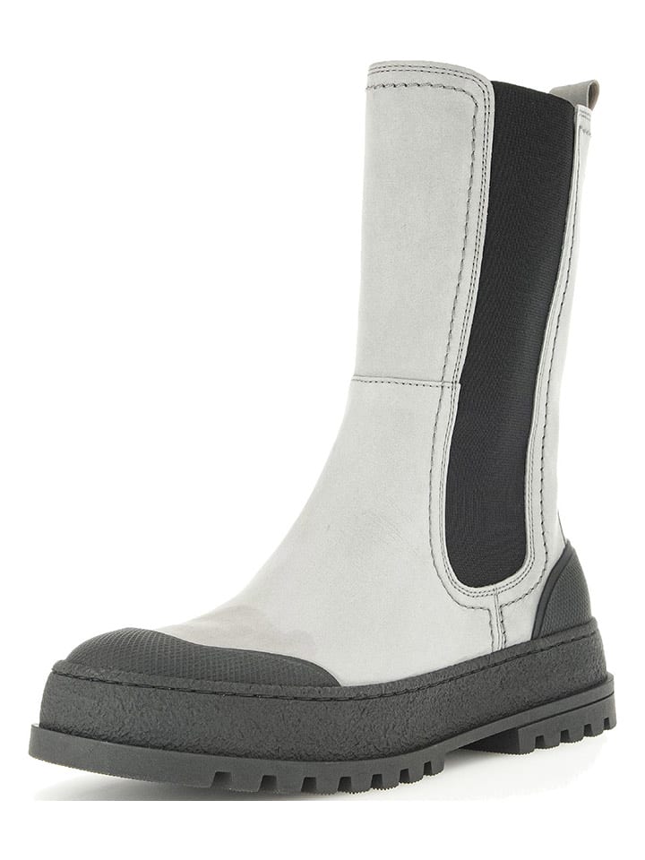 Gabor Skórzane sztyblety w kolorze jasnoszaro-czarnym