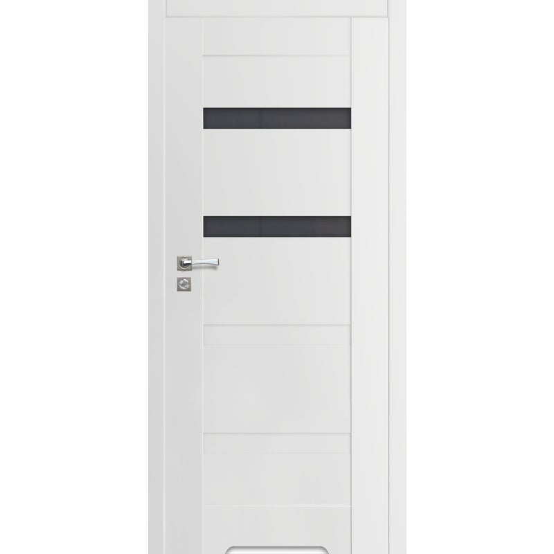 Artens Drzwi wewnętrzne bezprzylgowe łazienkowe Parma Nero 60 prawe białe z podcięciem wentylacyjnym