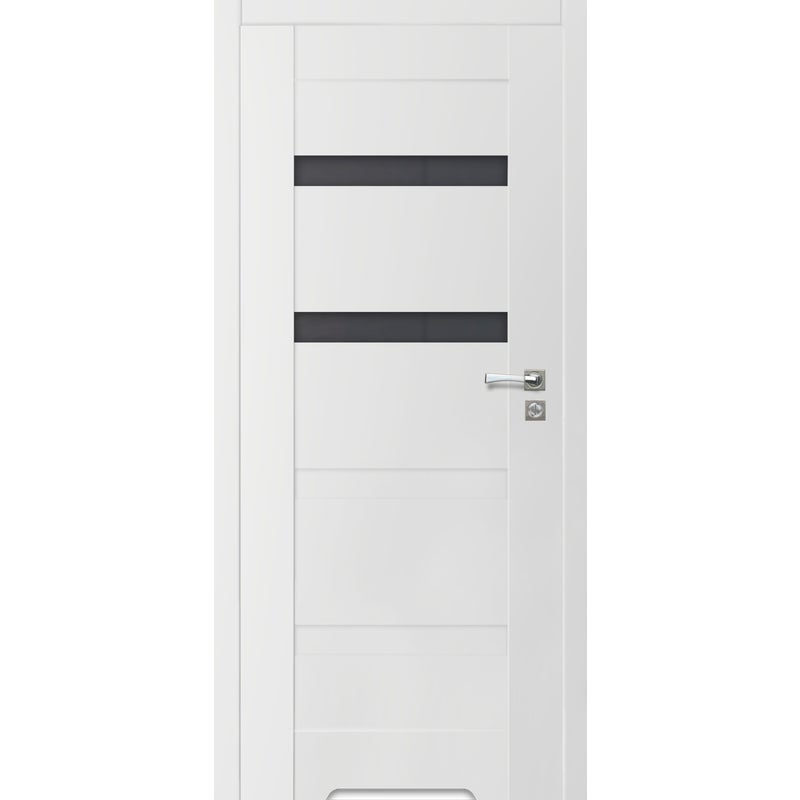 Artens Drzwi wewnętrzne bezprzylgowe łazienkowe Parma Nero 70 lewe białe z podcięciem wentylacyjnym