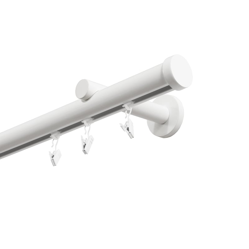 Karnisz sufitowy pojedynczy w pełni przesuwny 200 cm biały 28 mm