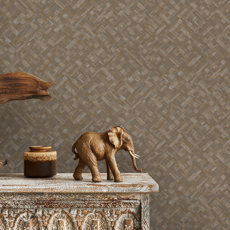 Tapeta Deseń Agave brązowa winylowa na flizelinie