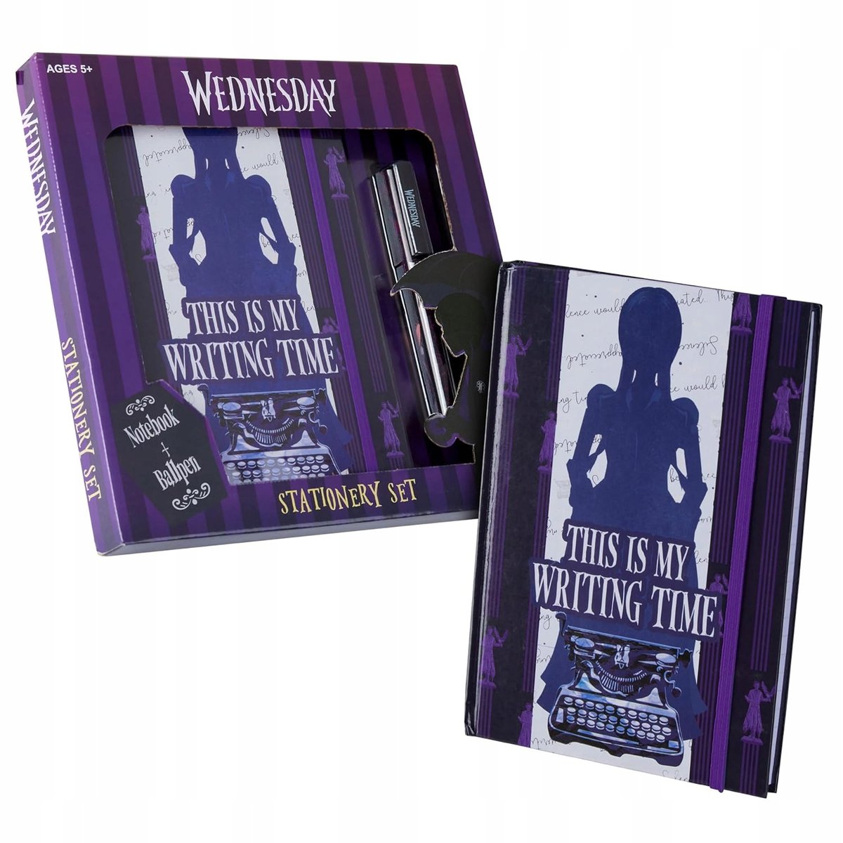 Zestaw Artykułów Wednesday Długopis Zeszyt A5 Prezent Dla Dziewczynki