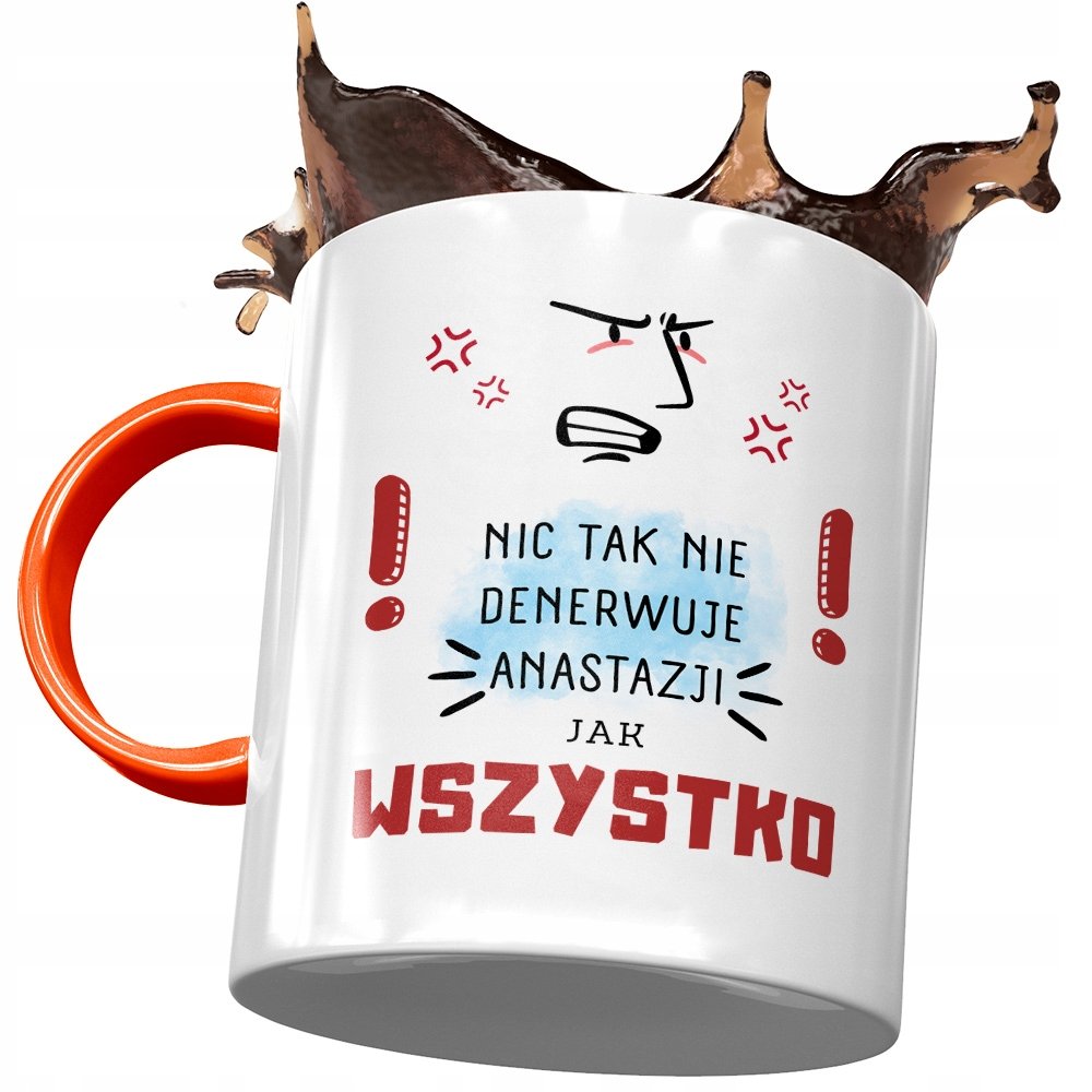 Kubek Pomarańczowy Dla Anastazji Any Na Prezent z Nadrukiem ze Zdjęciem + Opakowanie na prezent (wzór 04)