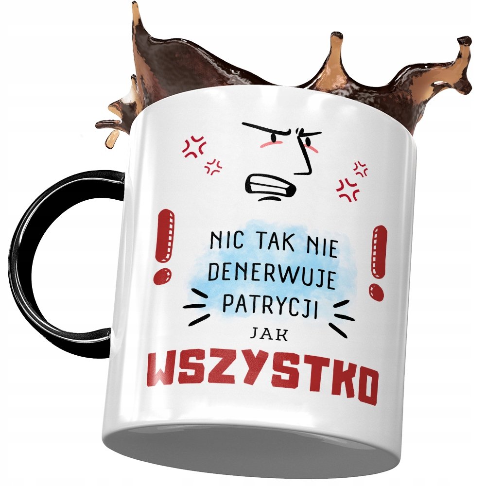 Kubek Czarny Dla Patrycji Koleżanki Żony Prezent z Nadrukiem ze Zdjęciem + Opakowanie na prezent (wzór 03)