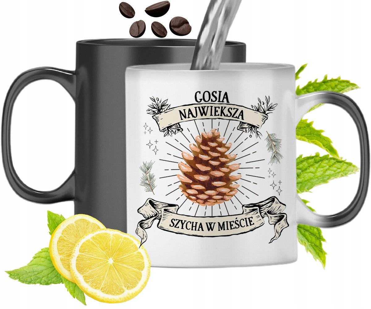 KUBEK MAGICZNY DLA GOSI CZARNY ZMIENIAJĄCY KOLOR z Nadrukiem ze Zdjęciem + Opakowanie na prezent (wzór 03)