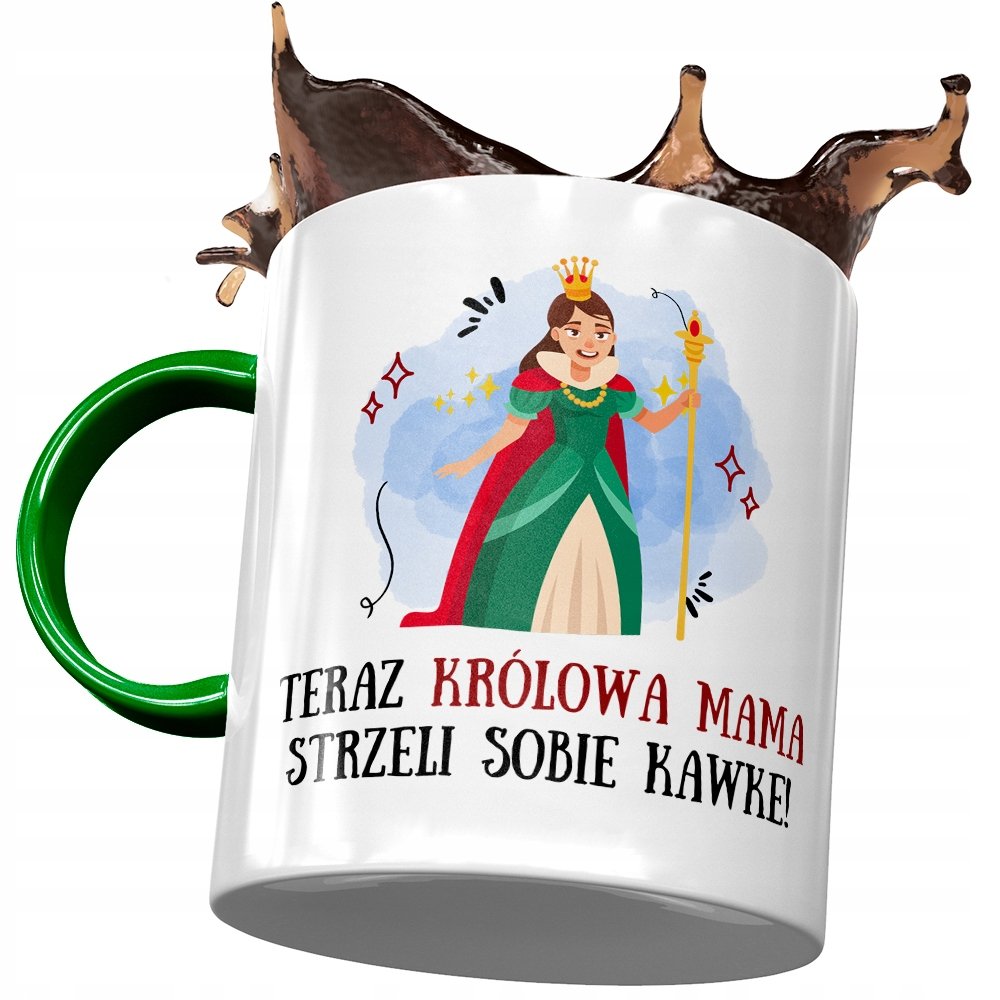 Kubek Zielony Dla Mamy Matki na Dzień Mamy z Nadrukiem ze Zdjęciem + Opakowanie na prezent (wzór 03)