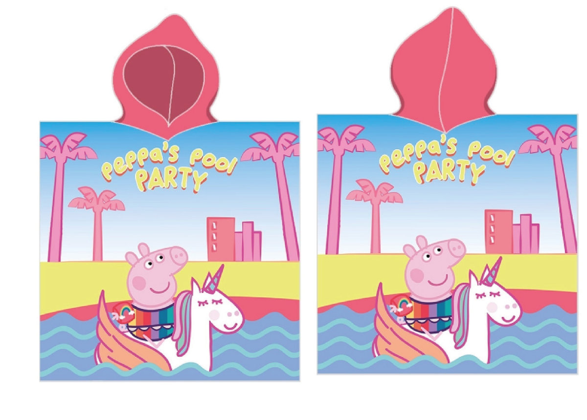 Świnka peppa Pepa Jednorożec ręcznik z kapturem Poncho 50X100 szybkoschnące