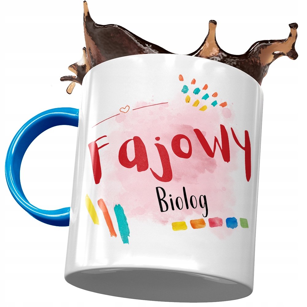 Kubek Błękitny Dla Biologa Fajowy Biolog z Nadrukiem ze Zdjęciem+ Opakowanie na prezent (wzór 01)