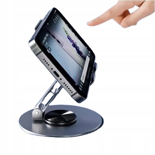 Uchwyt na telefon stojak na tablet podstawka pod MOCNY stalowy Prezent