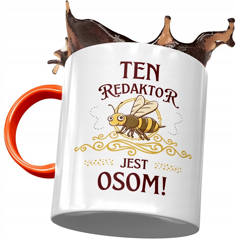 Kubek Pomarańczowy dla Redaktora Jest Osom! z Nadrukiem ze Zdjęciem + Opakowanie na prezent (wzór 02)