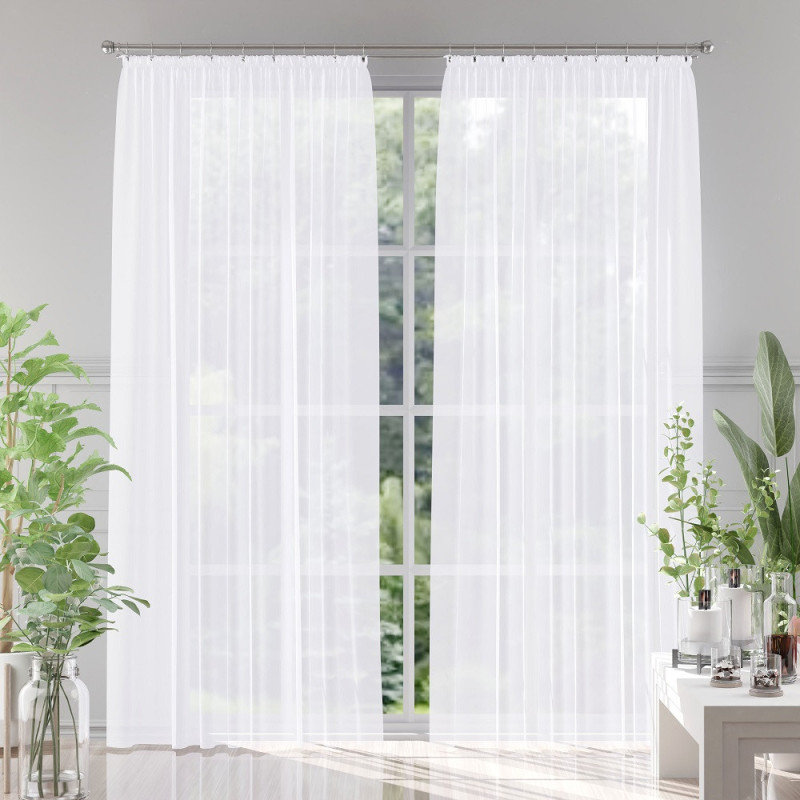 Firanka batyst gotowa z lamówką 200x220 cm biała