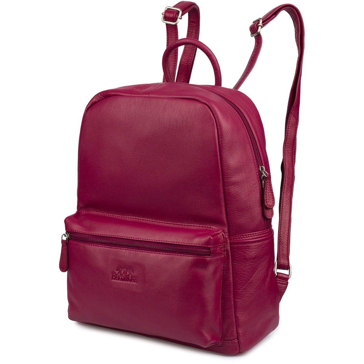 Skórzany plecak A4 duży pojemny do szkoły Włoski kremowy P16