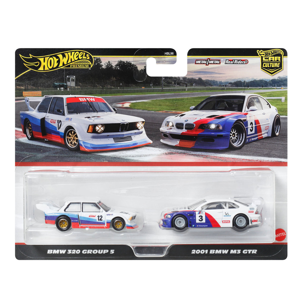 HOT WHEELS PREMIUM BMW 320 GROUP 5 + 2001 BMW M3 E46 GTR JBK99