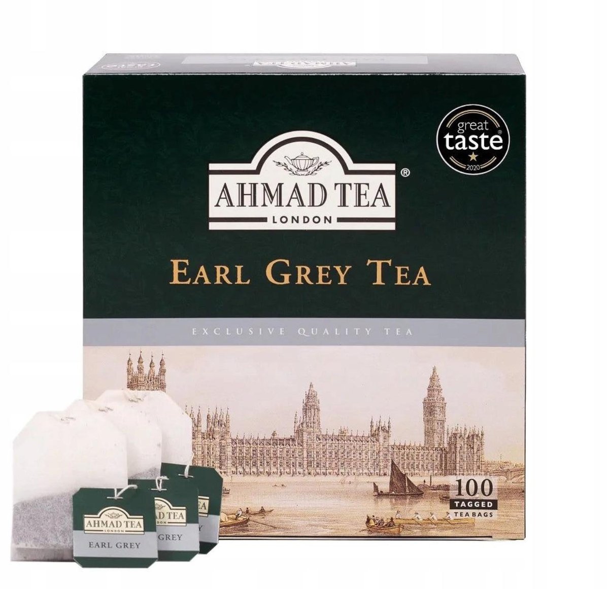 Ahmad Tea Earl Grey Tea 100 bags with pendants