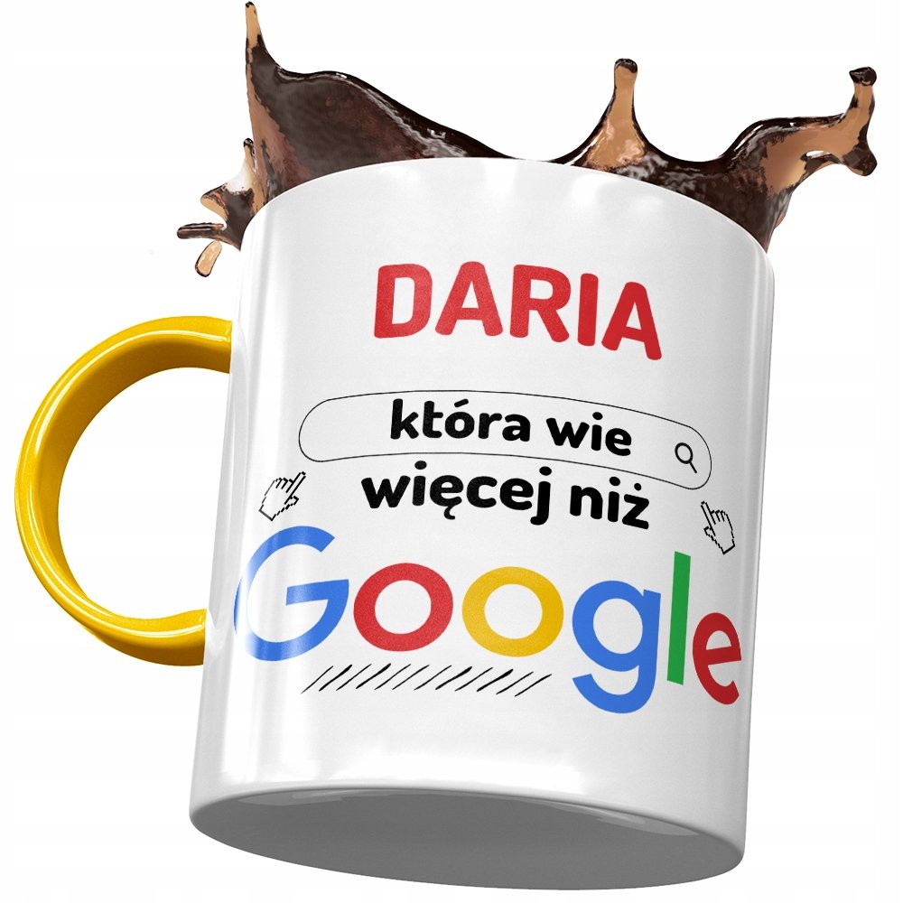Kubek Żółty Dla Darii Koleżanki Żony na Prezent z Nadrukiem ze Zdjęciem + Opakowanie na prezent (wzór 02)