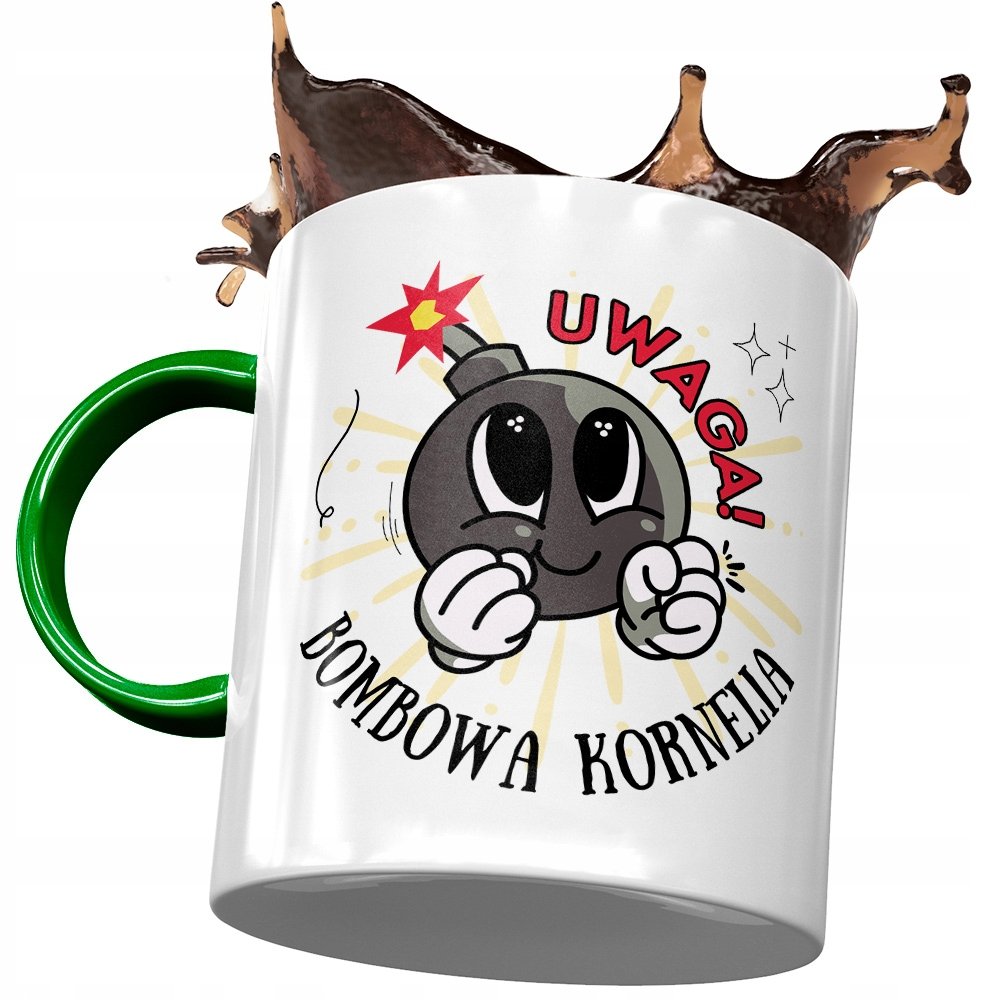 Kubek Zielony Dla Kornelii Przyjaciółki Na Prezent z Nadrukiem ze Zdjęciem + Opakowanie na prezent (wzór 03)