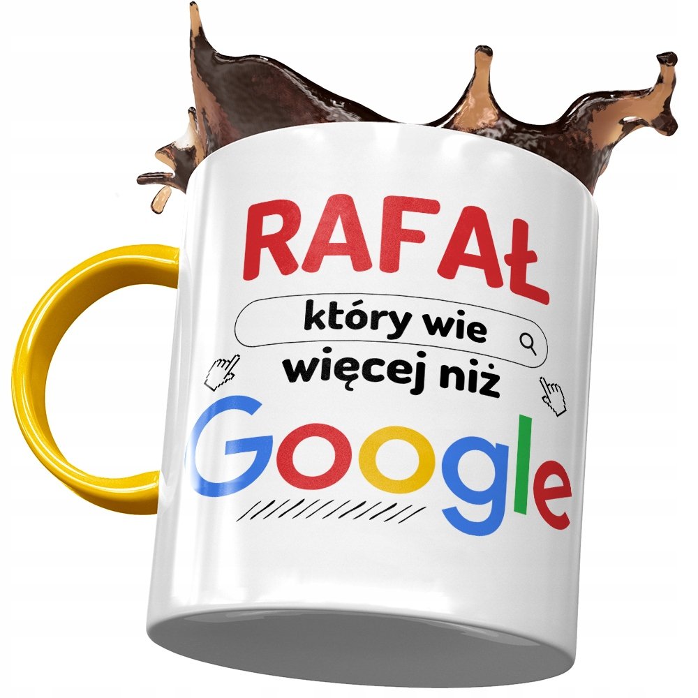 Kubek Żółty dla Rafała Kolegi Przyjaciela Prezent z Nadrukiem ze Zdjęciem+ Opakowanie na prezent (wzór 01)