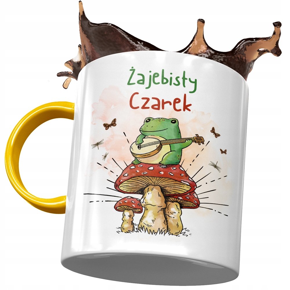 Kubek Żółty Dla Czarka Cezarego Kolegi Prezent z Nadrukiem ze Zdjęciem+ Opakowanie na prezent (wzór 01)