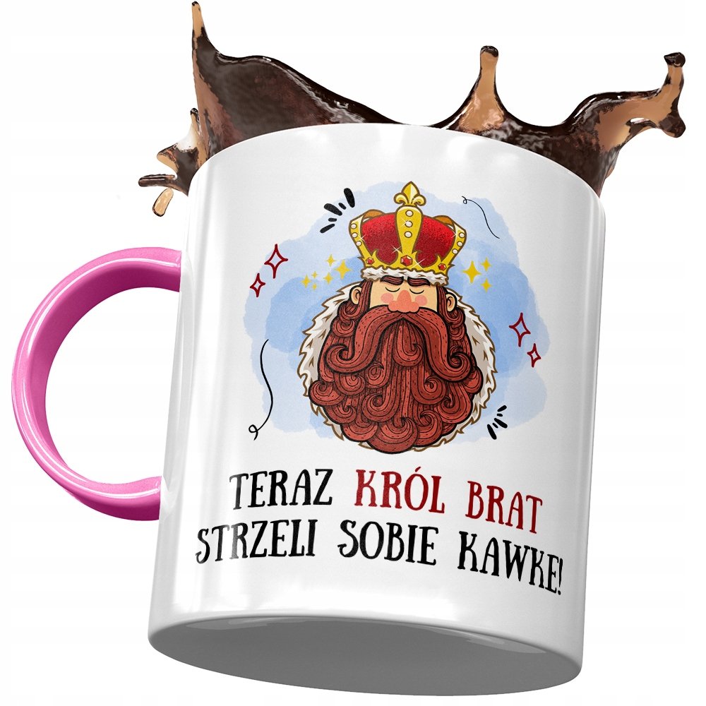 Kubek Różowy Dla Brata na Urodziny Prezent z Nadrukiem ze Zdjęciem + Opakowanie na prezent (wzór 02)