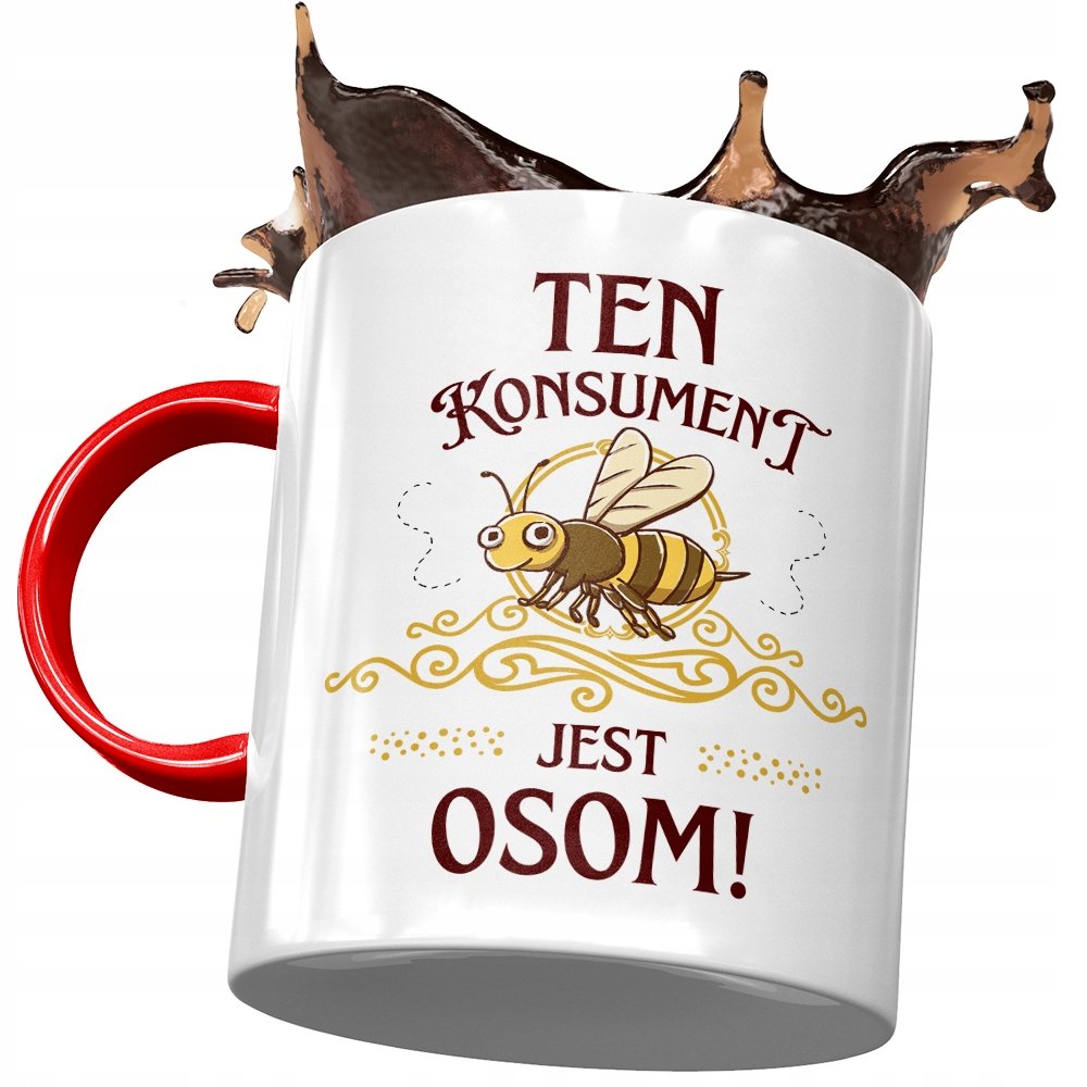 Kubek Czerwony Dla Konsumenta Konsument Jest Osom! z Nadrukiem ze Zdjęciem + Opakowanie na prezent (wzór 02)