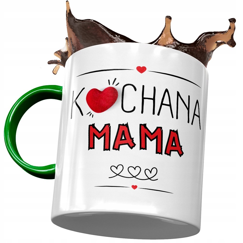 Kubek Zielony Dla Mamy Matki na Dzień Mamy z Nadrukiem ze Zdjęciem + Opakowanie na prezent (wzór 03)