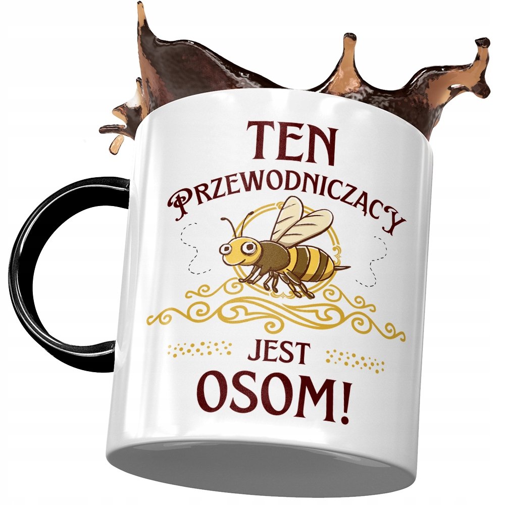 Kubek Czarny Dla Przewodniczącego Jest Osom Kubek z Nadrukiem ze Zdjęciem+ Opakowanie na prezent (wzór 01)