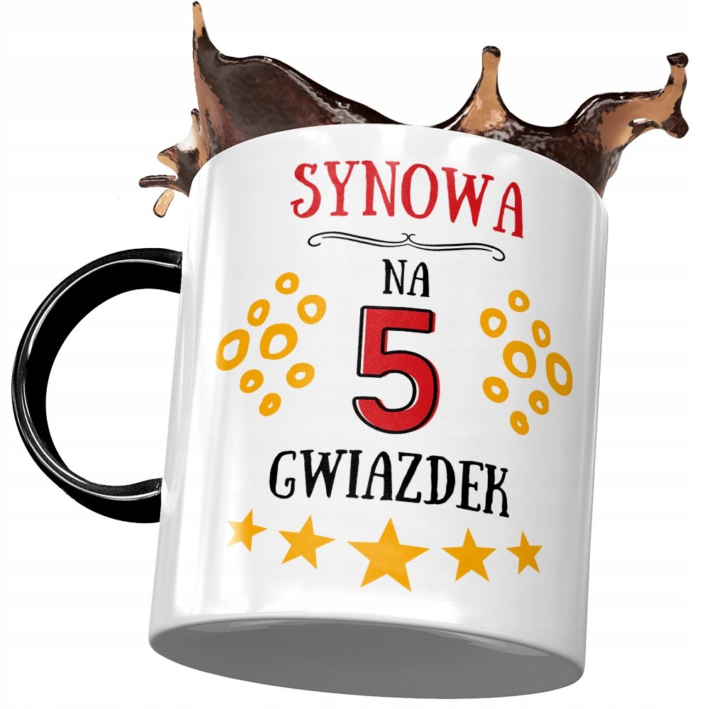 Kubek Czarny Dla Synowej Żony Syna na Prezent z Nadrukiem ze Zdjęciem+ Opakowanie na prezent (wzór 01)