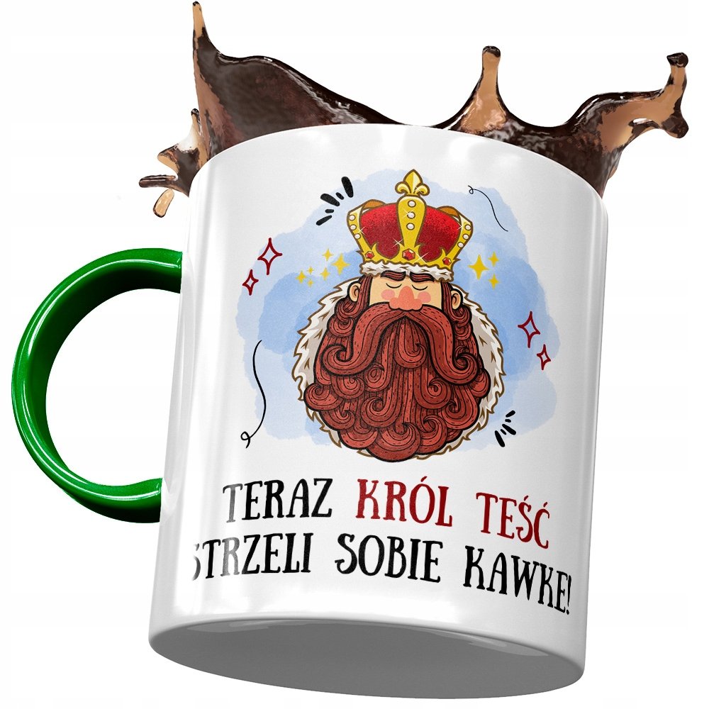 Kubek Zielony dla Teścia Teściunia na Prezent z Nadrukiem ze Zdjęciem+ Opakowanie na prezent (wzór 01)