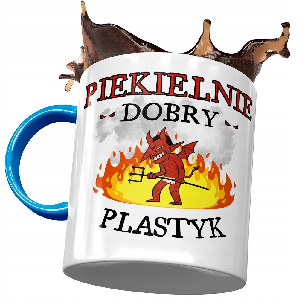 Kubek Błękitny Dla Plastyka Piekielnie Dobry z Nadrukiem ze Zdjęciem + Opakowanie na prezent (wzór 02)