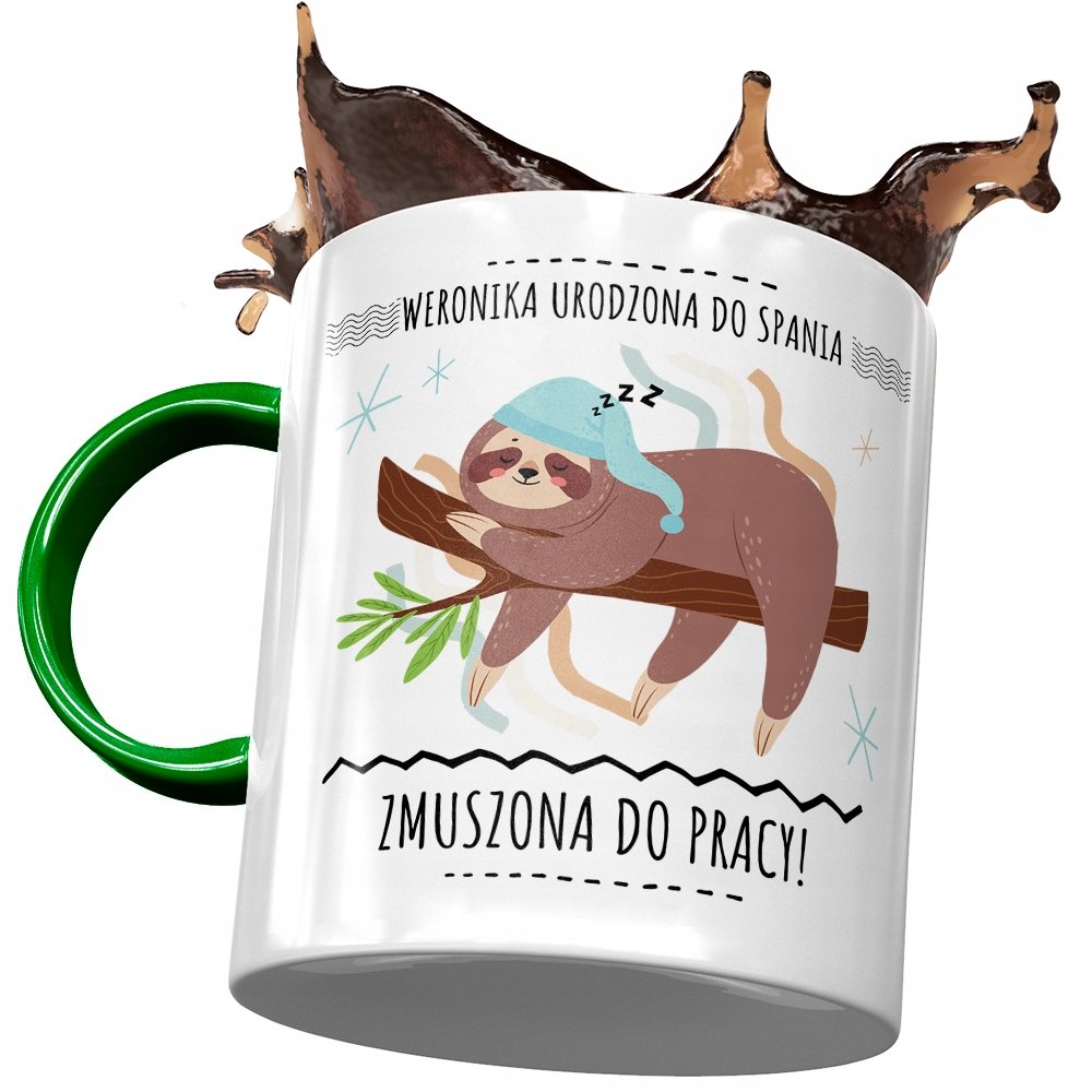 Kubek Zielony Dla Weroniki Siostry Żony na Prezent z Nadrukiem ze Zdjęciem+ Opakowanie na prezent (wzór 01)