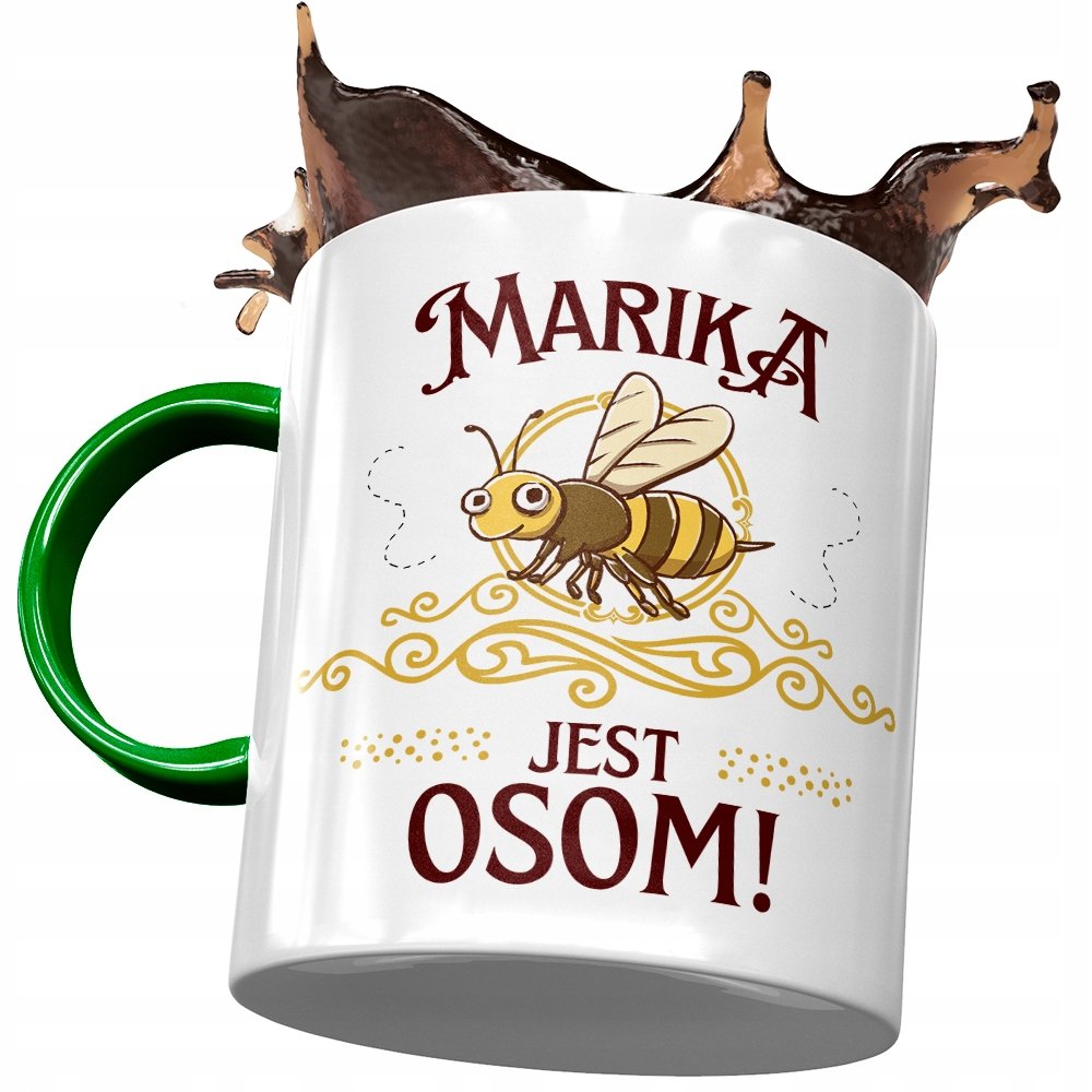 Kubek Zielony Dla Mariki Żony Przyjaciółki Prezent z Nadrukiem ze Zdjęciem+ Opakowanie na prezent (wzór 01)