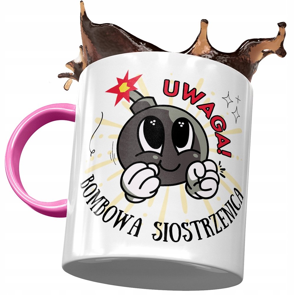 Kubek Różowy Dla Siostrzenicy na Urodziny Prezent z Nadrukiem ze Zdjęciem + Opakowanie na prezent (wzór 02)