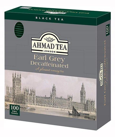 Ahmad Tea Earl Grey Decaffeinated, Caffeine-Free 100 Aluminum envelopes