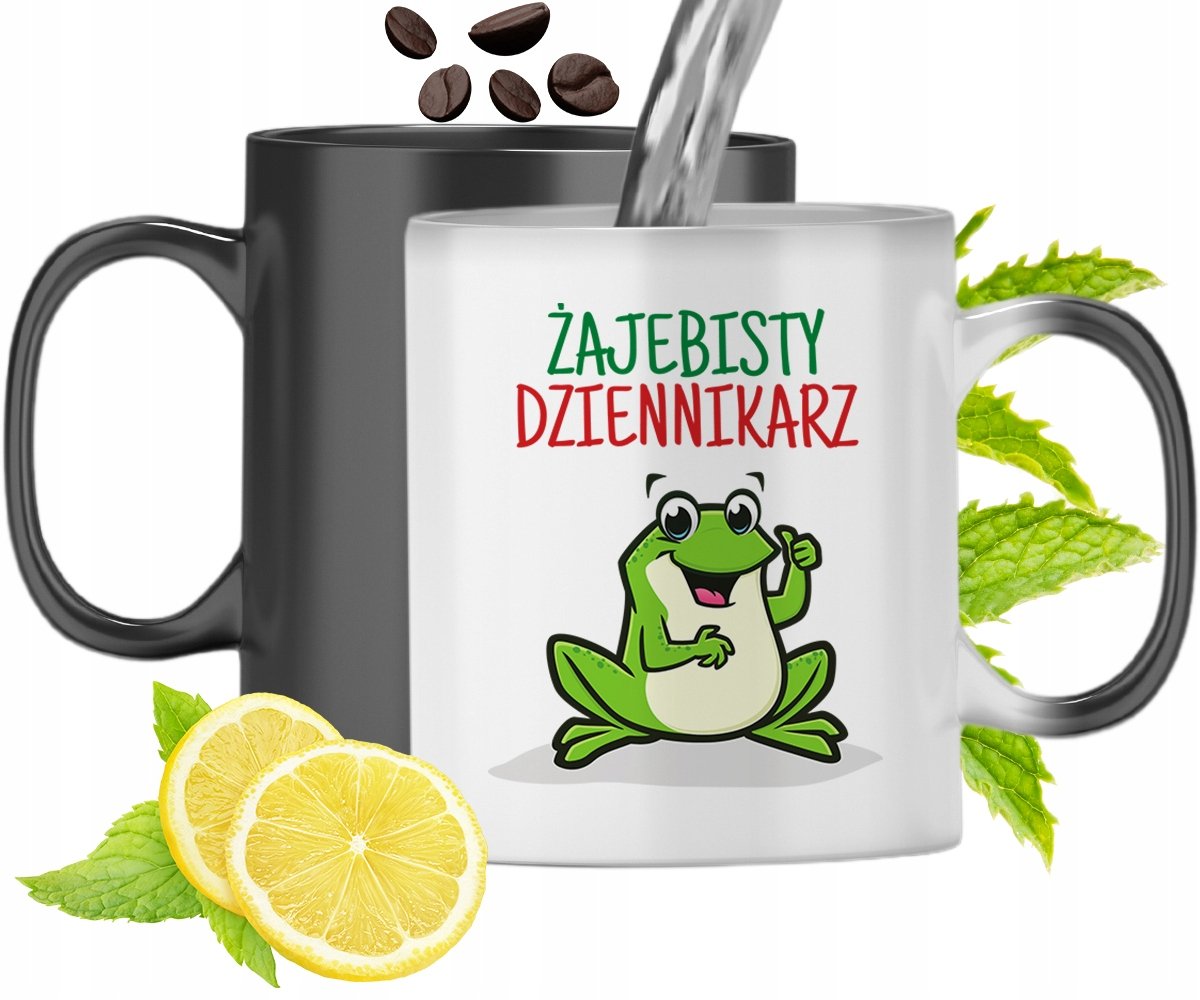 KUBEK MAGICZNY DLA DZIENNIKARZA ZMIENIAJĄCY KOLOR z Nadrukiem ze Zdjęciem + Opakowanie na prezent (wzór 02)
