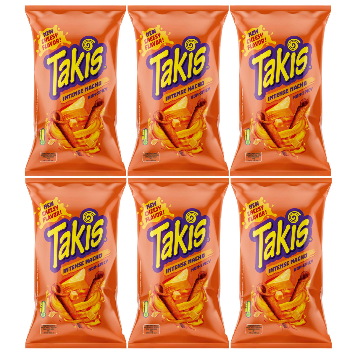 6x Chipsy kukurydziane Tortilla TAKIS Intense Nacho 100g
