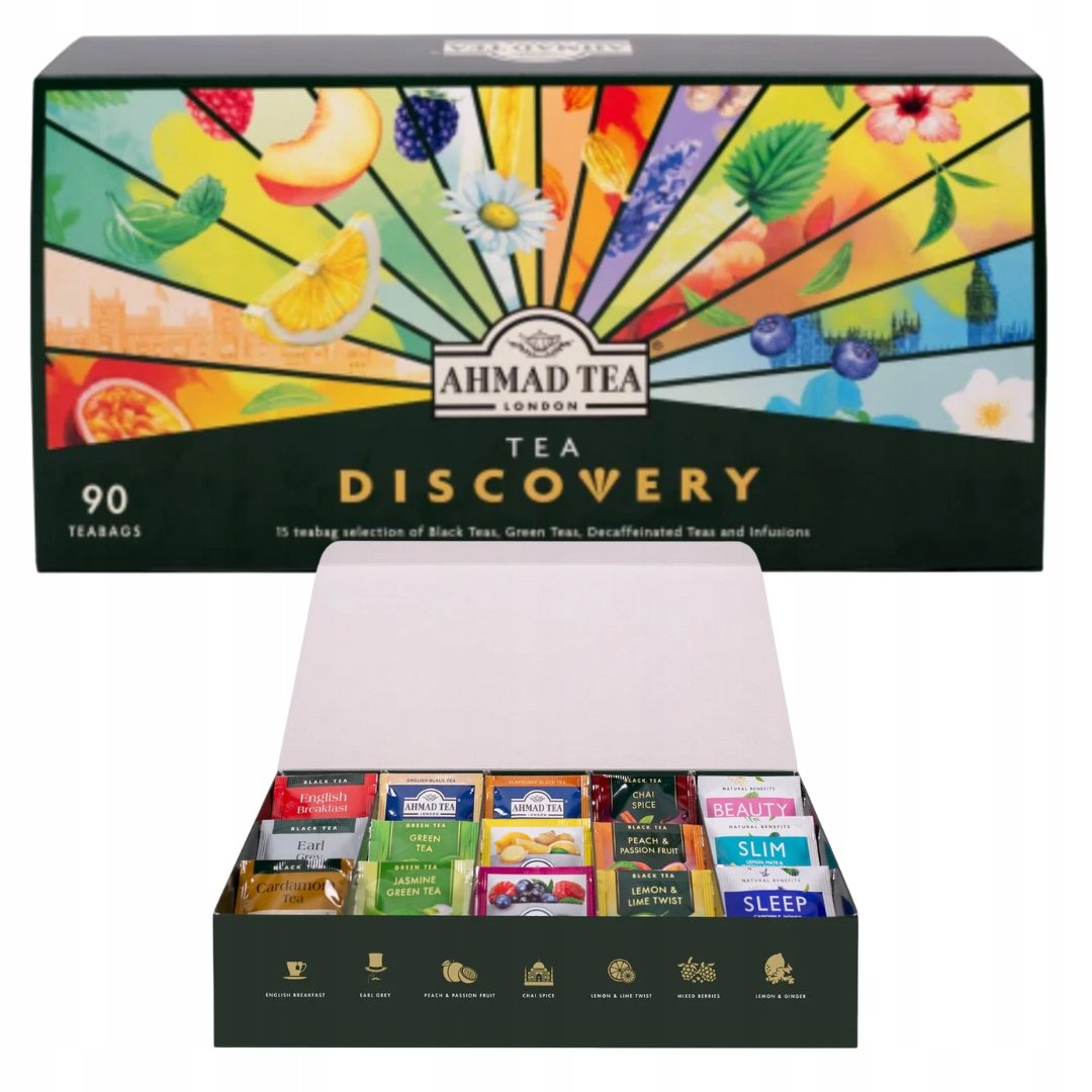 AHMAD Tea Discovery Set 90 bags 15 flavors black green fruit