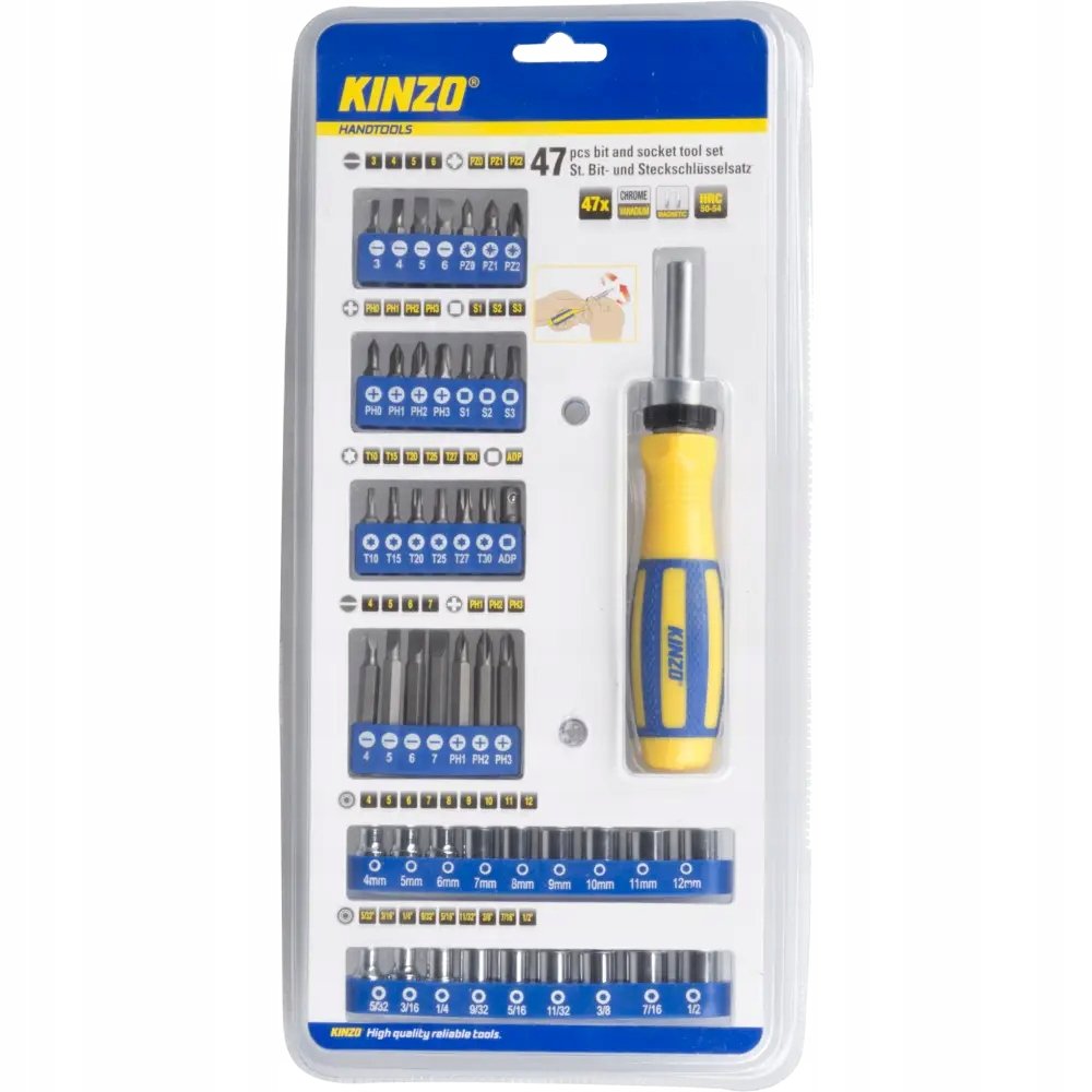 Śrubokręt magnetyczny wkrętak z końcówkami 47 el.