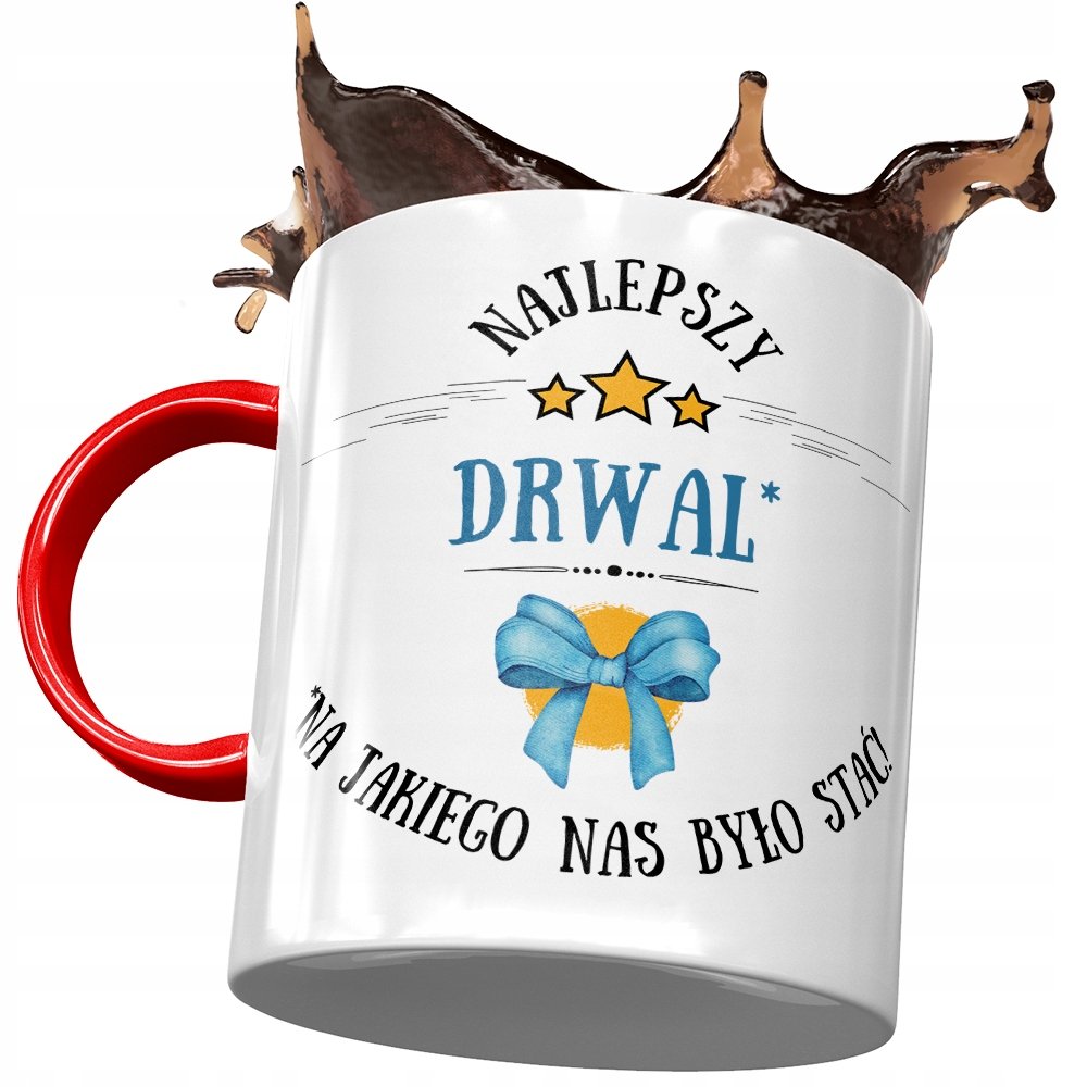 Kubek Czerwony Dla Drwala Najlepszy Drwal Prezent z Nadrukiem ze Zdjęciem+ Opakowanie na prezent (wzór 01)