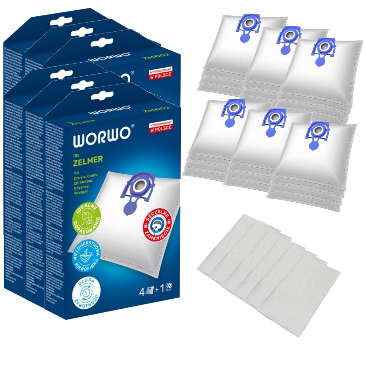 24x Worki do odkurzacza ZELMER 49.4000 ZVC