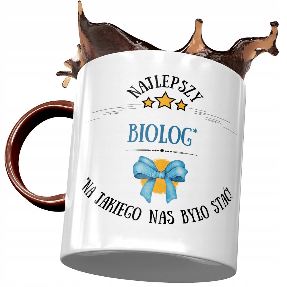Kubek Bordowy Dla Biologa Najlepszy Biolog z Nadrukiem ze Zdjęciem + Opakowanie na prezent (wzór 04)