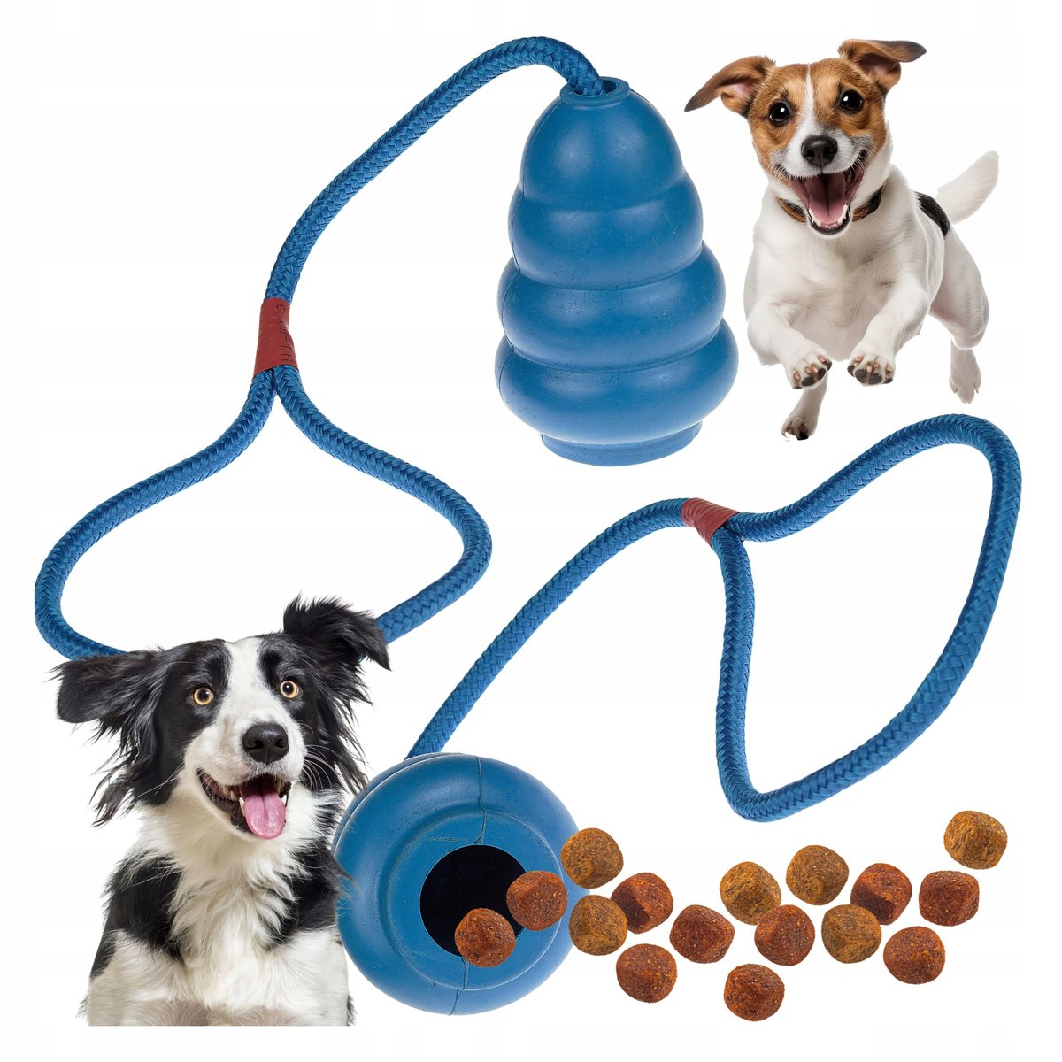 ZABAWKA dla psa do wypełnienia smakołykami ZE SZNUREM MOCNA na smaczki S/M